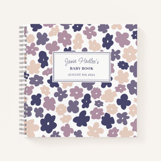 Niedlich Boho Daisy Baby Book Notizbuch (Vorderseite)
