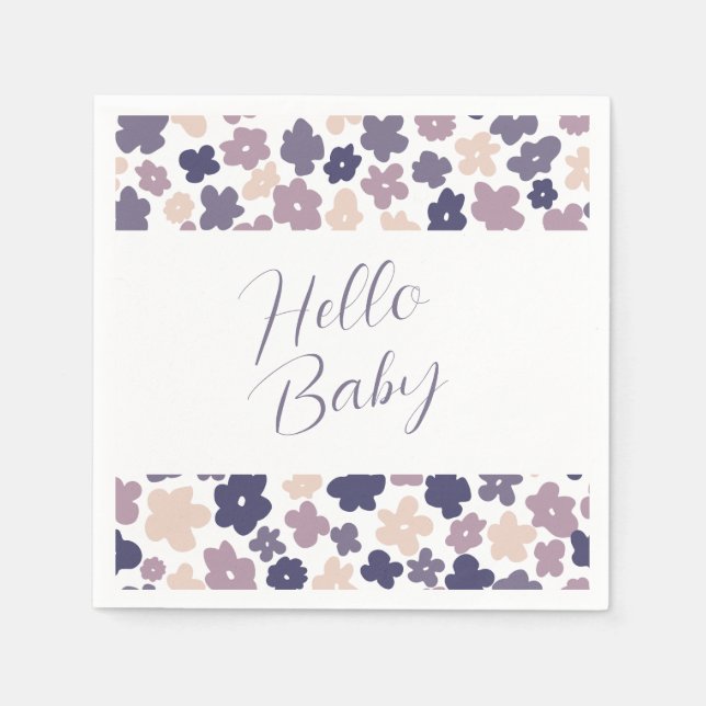 Niedlich Boho Daisy Baby Shower Serviette (Vorderseite)