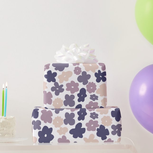 Niedlich Boho Daisy Lila Geschenkpapier (Partygeschenke)