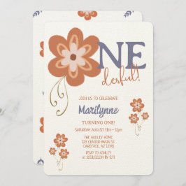 Niedlich Boho Daisy Onederful Erster Geburtstag Einladung