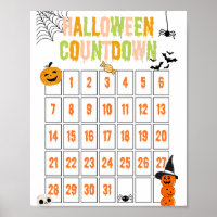 Niedlich Boho Halloween Countdown Poster