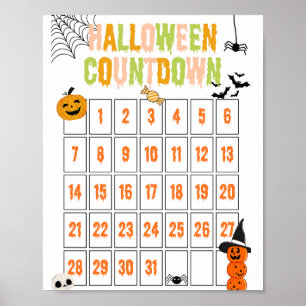 Niedlich Boho Halloween Countdown Poster