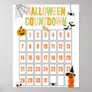 Niedlich Boho Halloween Countdown Poster