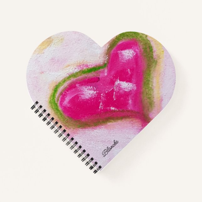 Niedlich Boho Hearts Chalk Handgemalt Notizbuch (Vorderseite)