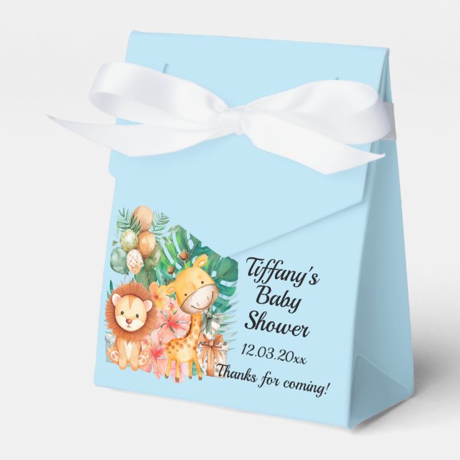 Niedlich Boho Jungle Animals Babydusche Geschenkschachtel (Vorderseite)