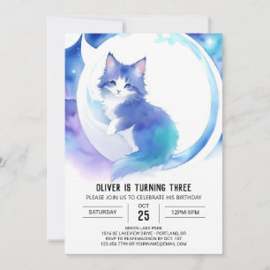 Niedlich Boho Kitty Birthday Einladung
