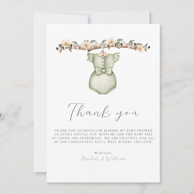 Niedlich Boho Kleidung Kinderdusche Danke Karte (Vorderseite)