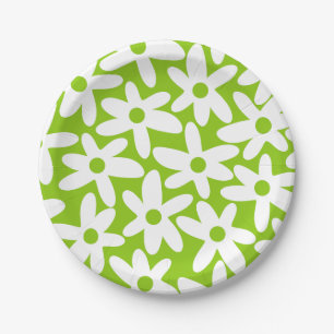 Niedlich Boho Lime Green Retro Zurück zeitgenössis Pappteller