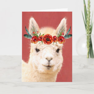 Niedlich Boho Llama Birthday Karte
