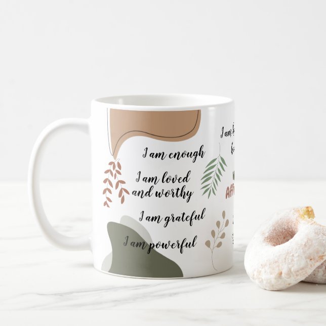 Niedlich Boho My Daily Affirmations Tasse (Mit Donut)