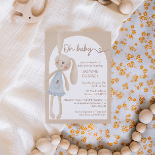 Niedlich Boho Oh Baby Bunny Baby Dusche Einladung