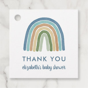 Niedlich Boho Rainbow Baby Dusche Danke Blue Geschenkanhänger