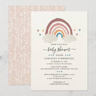 Niedlich Boho Rainbow Baby Shower Script Einladung