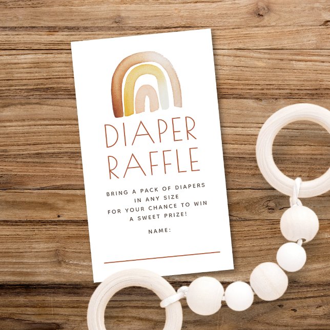 Niedlich Boho Rainbow Diaper Raffle Baby Dusche Begleitkarte (Von Creator hochgeladen)