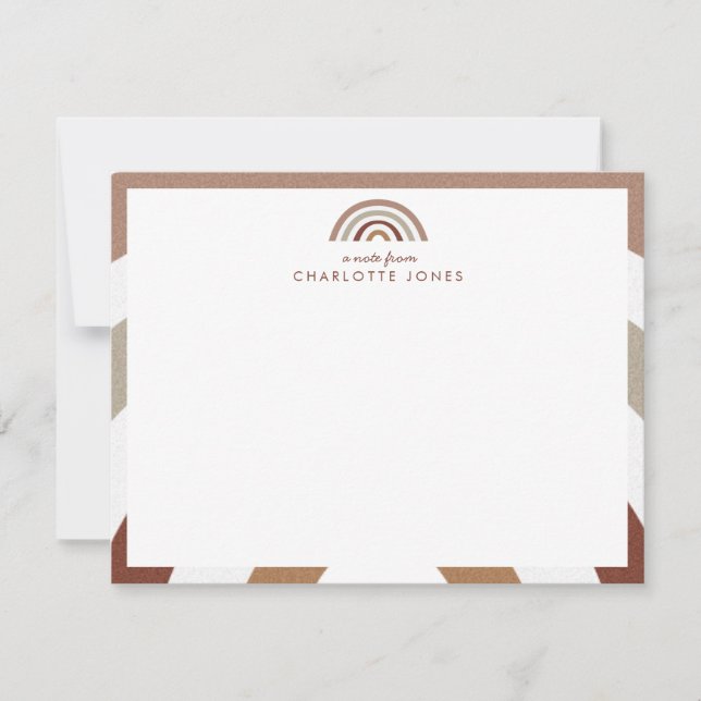 Niedlich Boho Rainbow Kids Stationery Mitteilungskarte (Vorderseite)