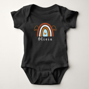 Niedlich Boho Rainbow mit Personalisiertem Namen Baby Strampler