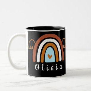 Niedlich Boho Rainbow mit Personalisiertem Namen Zweifarbige Tasse