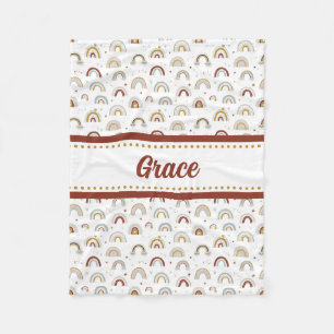 Niedlich Boho Rainbow Pattern Kids Fleece Blanket