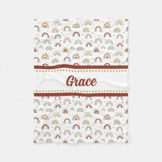 Niedlich Boho Rainbow Pattern Kids Fleece Blanket