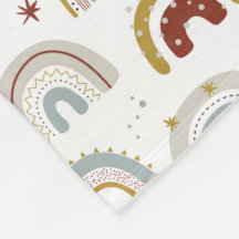 Niedlich Boho Rainbow Pattern Kids Fleece Blanket