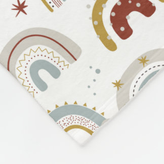 Niedlich Boho Rainbow Pattern Kids Fleece Blanket