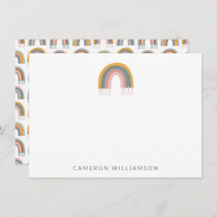 Niedlich Boho Rainbow Personalisiert Baby and Kids Mitteilungskarte