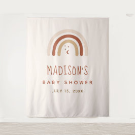 Niedlich Boho Rainbow Terracotta Kinderdusche Moon Wandteppich