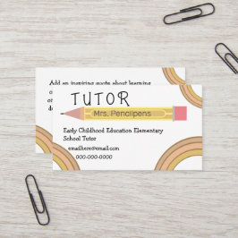 Niedlich Boho Rainbows Tutor-Lehrerin Visitenkarte