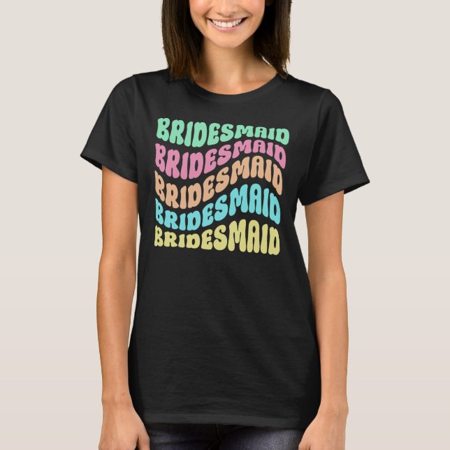 Niedlich Boho Retro Junggeselinnen-Abschied Brides T-Shirt (Vorderseite)