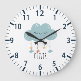 Niedlich Boho Style Lullaby Cloud Kinderzimmer Wal Große Wanduhr