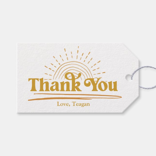 Niedlich Boho Sun Vielen Dank Geschenkanhänger (Vorderseite (Horizontal))