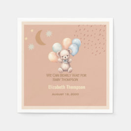 Niedlich Boho Teddy Bear Balloons Babydusche Serviette