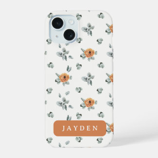 Niedlich Boho Terracotta Floral Grüne Individuelle iPhone 15 Hülle