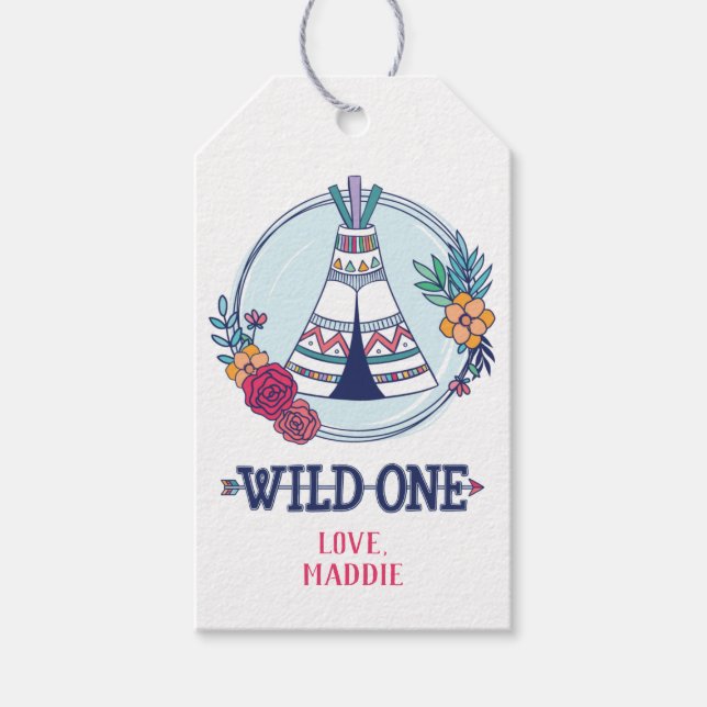 Niedlich Boho Tribal Vielen Dank für Ihre Unterstü Geschenkanhänger (Vorderseite)