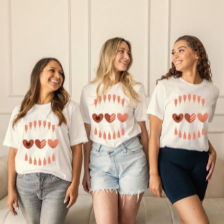 Niedlich Boho Valentinstag Hearts T-Shirt