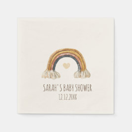 Niedlich Boho Wasserfarbe Regenbogen Herz Beige Na Serviette