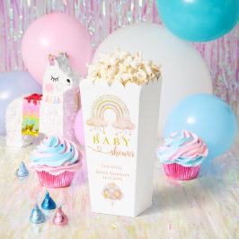 Niedlich boho Watercolor Girl Baby Shower Popcorn Geschenkschachtel