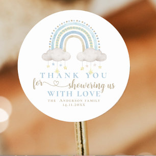 Niedlich Boho Whimsical Rainbow Baby Dusche Runder Aufkleber