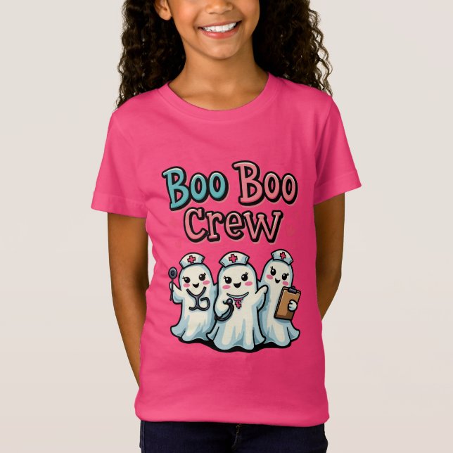 Niedlich Boo Boo Crew Nurse Ghost Halloween T-Shirt (Vorderseite)