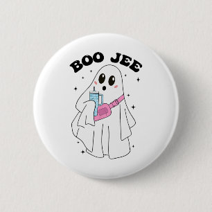Niedlich Boo Ghost Funny Halloween Kostüm Boo Jee  Button