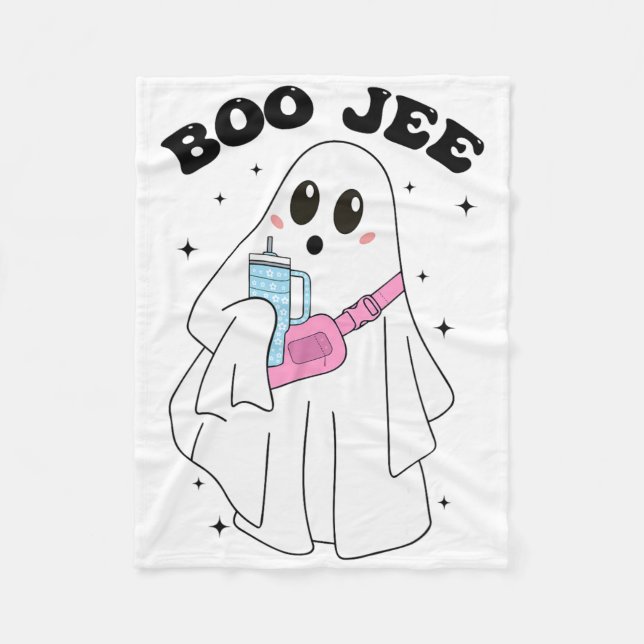 Niedlich Boo Ghost Funny Halloween Kostüm Boo Jee  Fleecedecke (Vorderseite)