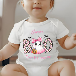 Niedlich Boo Ghost Girl Erste Halloween Personalis Baby Strampler