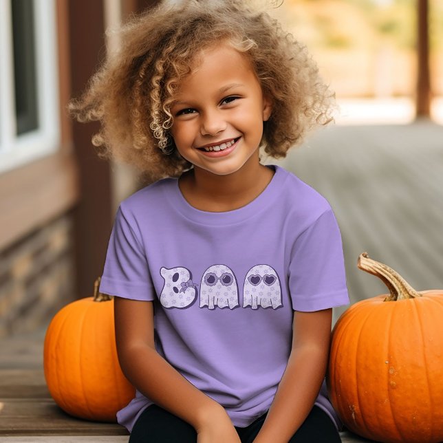 Niedlich Boo Ghost Halloween Girls T-Shirt (Von Creator hochgeladen)