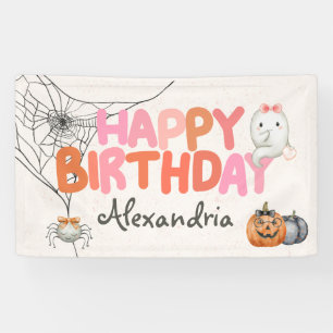 Niedlich Boo Ghost Pink Geburtstagsparty Girl Banner