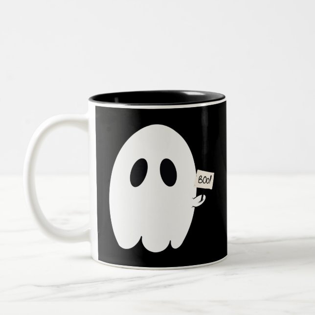 Niedlich Boo! Ghostie Zweifarbige Tasse (Links)