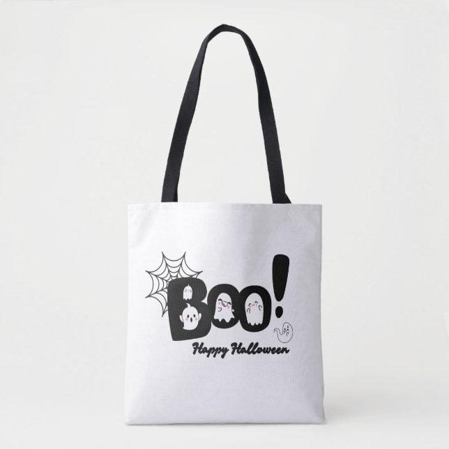 Niedlich "Boo!" Halloween Ghost Tote Bag (Vorderseite)