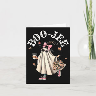 Niedlich Boo Jee Ghost Halloween Leopard Ghost-Kaf Karte