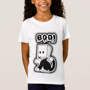 Niedlich"Boo!"Schwarze Katze mit Papiertaschentuch T-Shirt