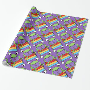 Niedlich Book Love Alien Lila Wrapping Paper Geschenkpapier