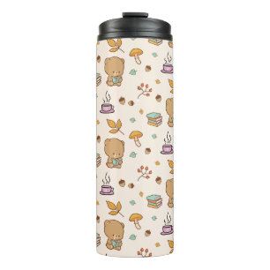Niedlich Book Lovers Woodland Bear Pattern Thermosbecher